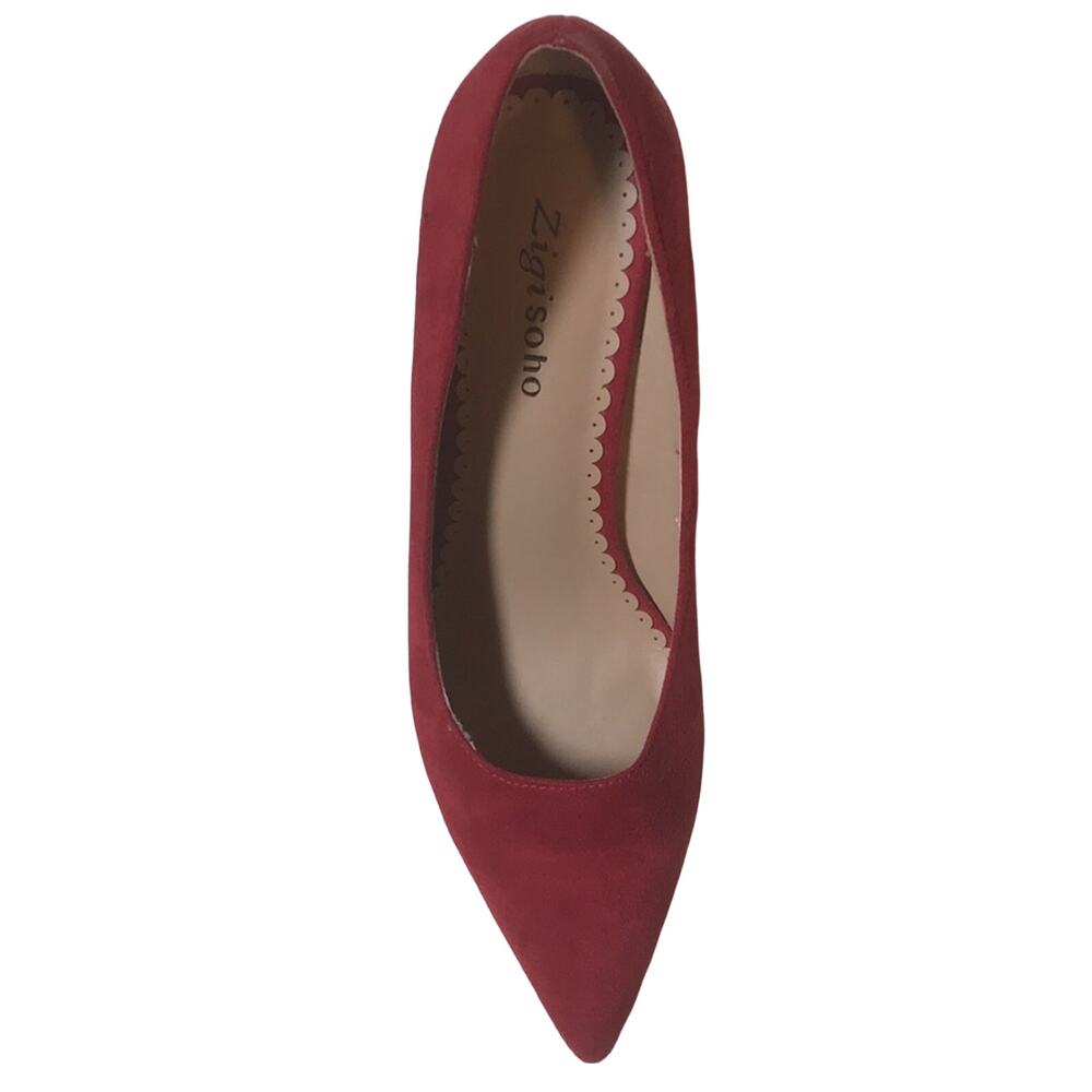 Zigisoho Red Suede Fabric Block Heels. 9 - image 1